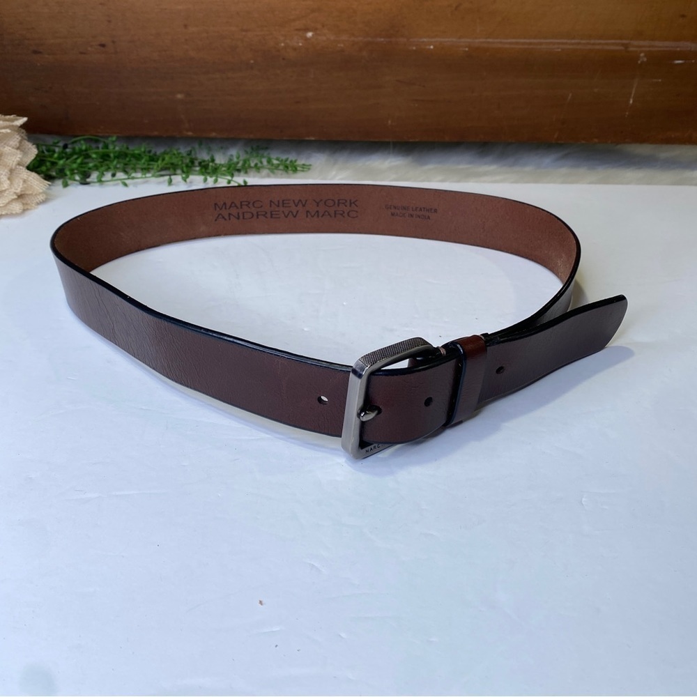 Marc Andrews New York Brown Smooth Leather Belt Size 36
